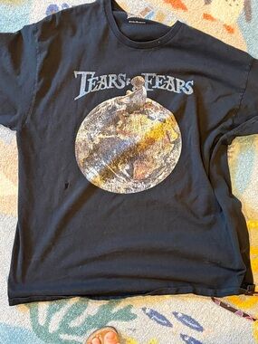 Tears for Fears Black Band Tee with Earth Graphic